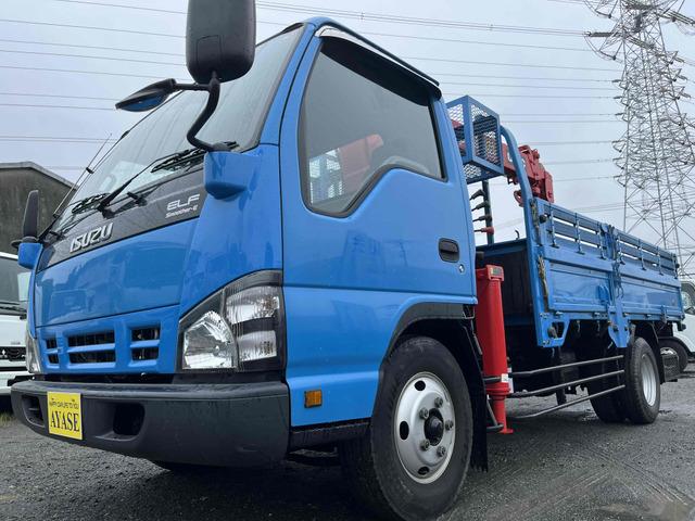 H18年式エルフ2t積ワイドロング4段クレーン付き平ボディー入庫しました!