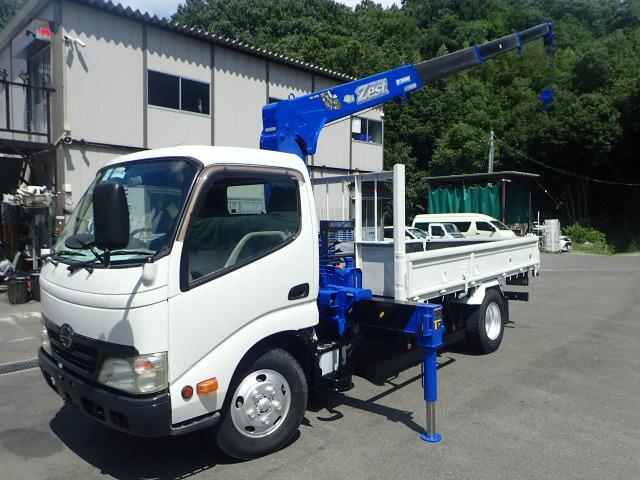 クレーン付 タダノ 4段・ラジコン付 標準ロングボディ 積載3t 走行少 ヒノ デュトロ 中古 小型
